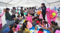 Pulihkan Semangat Anak-Anak Korban Kebakaran,  Polres Lutim Dirikan Posko Trauma Healing