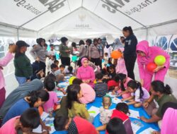 Pulihkan Semangat Anak-Anak Korban Kebakaran,  Polres Lutim Dirikan Posko Trauma Healing