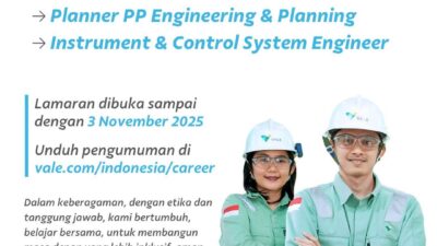 PT Vale Indonesia Kembali Buka Lowongan Untuk Talenta Terbaik Luwu Timur, Ini Posisinya