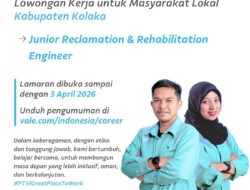 PT Vale Indonesia (INCO) Buka Lowongan Strategis, Ajak Talenta Kolaka Bergabung di Bidang Reklamasi