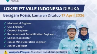 PT Vale (INCO) Buka Rekrutmen Strategis, Waspadai Penipuan Lowongan Palsu
